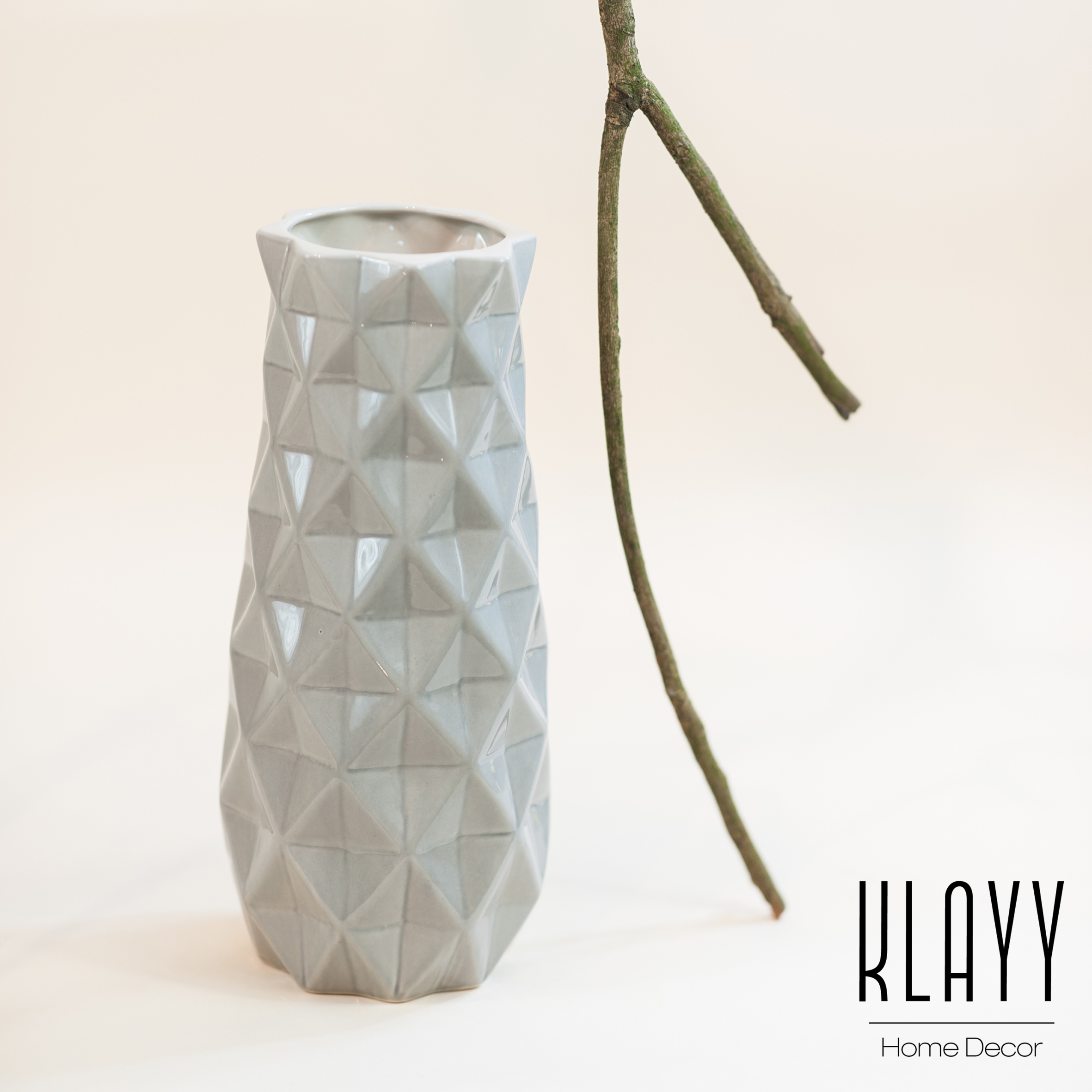 Modern Grey Diamond Vase